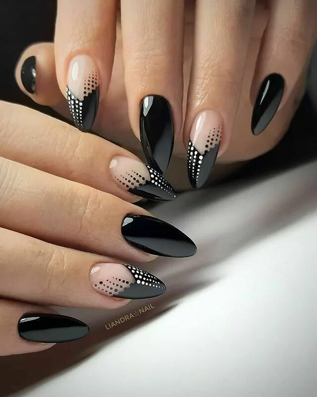 Красивый дизайн ногтей новинки черный Pin on красивые ноготки Almond nails designs, Gel nails, Coffin nails designs