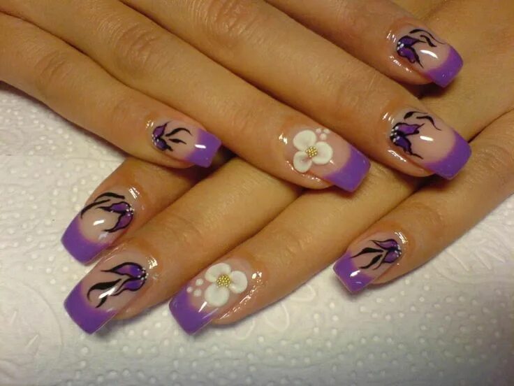 Красивый дизайн ногтей рисунки фото cool nails Purple nail art, Acrylic nail designs, Nail designs 2014