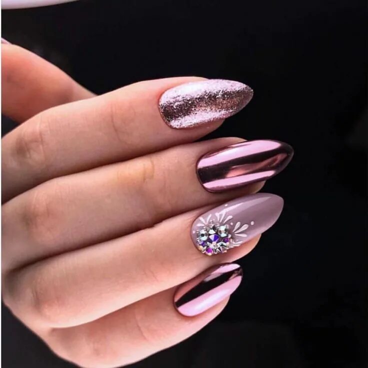 Красивый дизайн ногтей втирка фото Pin on маникюр Stylish nails art, Stylish nails, Nail colors