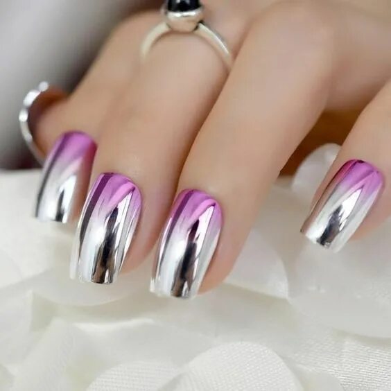 Красивый дизайн ногтей втирка фото Mirror Manicure great nail design ideas Kylie jenner nails, Manicure, Nail desig