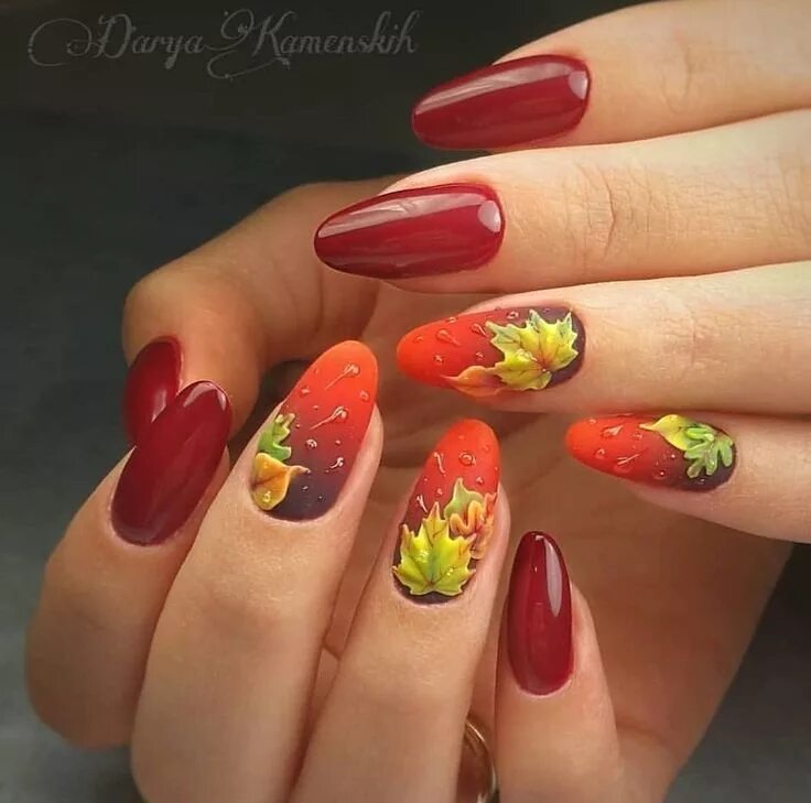 Красивый дизайн осеннего маникюра Nails @Naina October 20 2019 at 09:05PM Дизайнерские ногти, Дизайн ногтей для св