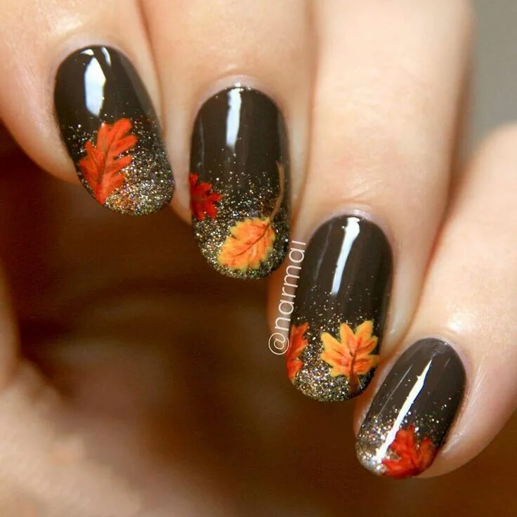 Красивый дизайн осеннего маникюра 35 Cool Nail Designs to Try This Fall - StayGlam Nail art, Fall nail art designs