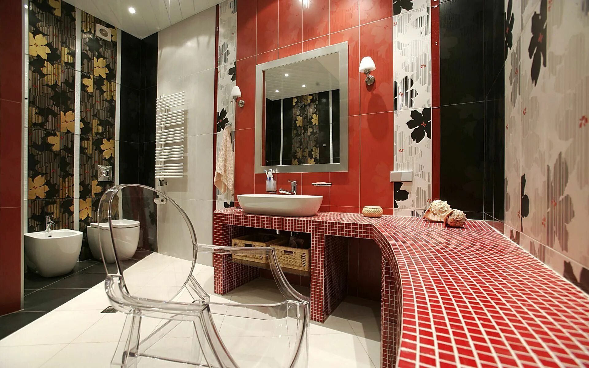 Красивый дизайн плитки фото Bathroom wallpaper trends, Bathroom design, Small bathroom tiles