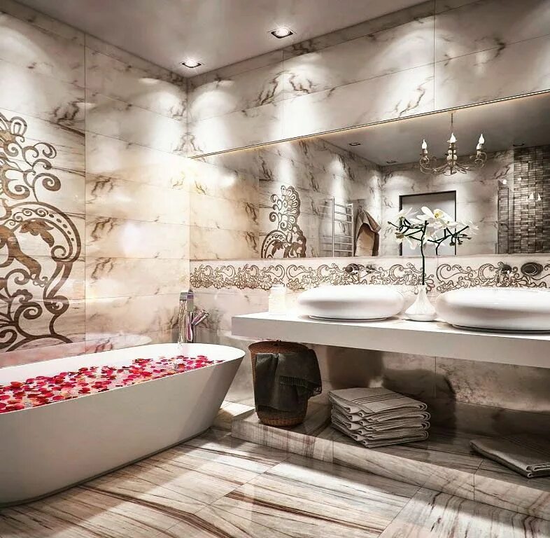 Красивый дизайн плитки фото 101 DIY Bathroom Decor Ideas On A Budget - Beautyholo Diy bathroom decor, Diy ba