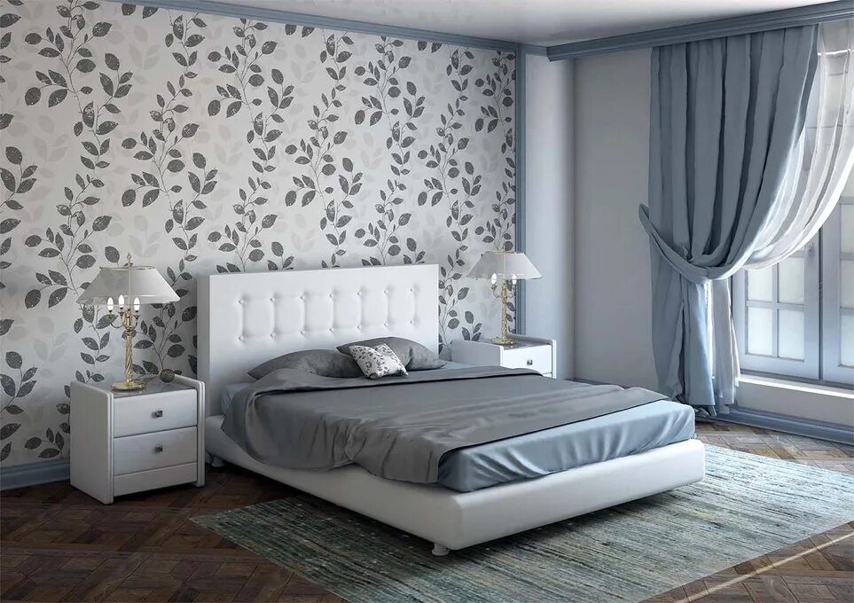 Красивый дизайн спальни обои Кровать Konkord Elegant 180х200 см - купить в Санкт-Петербурге по цене от 27430 