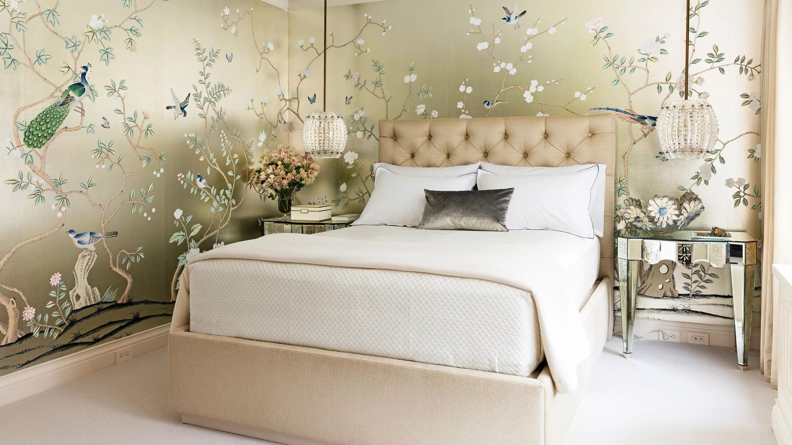 Красивый дизайн спальни обои House Tour: An Elegant New York Apartment with Fashion-Forward Style Architectur