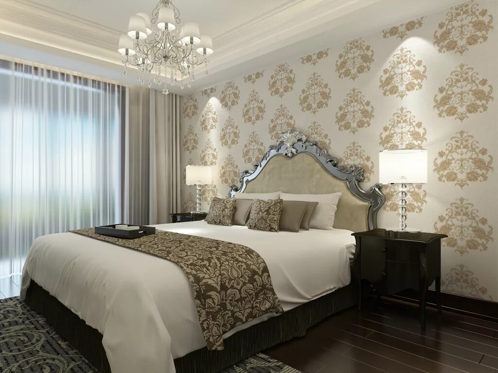 Красивый дизайн спальни обои Обои Arte Decori арт. KLD 0802 купить на сайте Обойкин