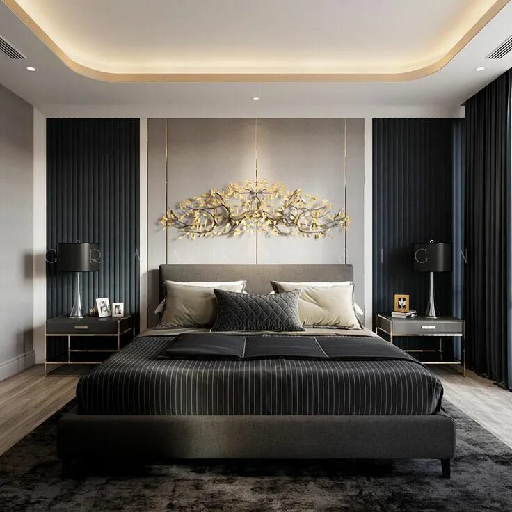 Красивый дизайн спальни в современном стиле фото Pin on Classic-bedroom Luxury bedroom master, Modern luxury bedroom, Bedroom des
