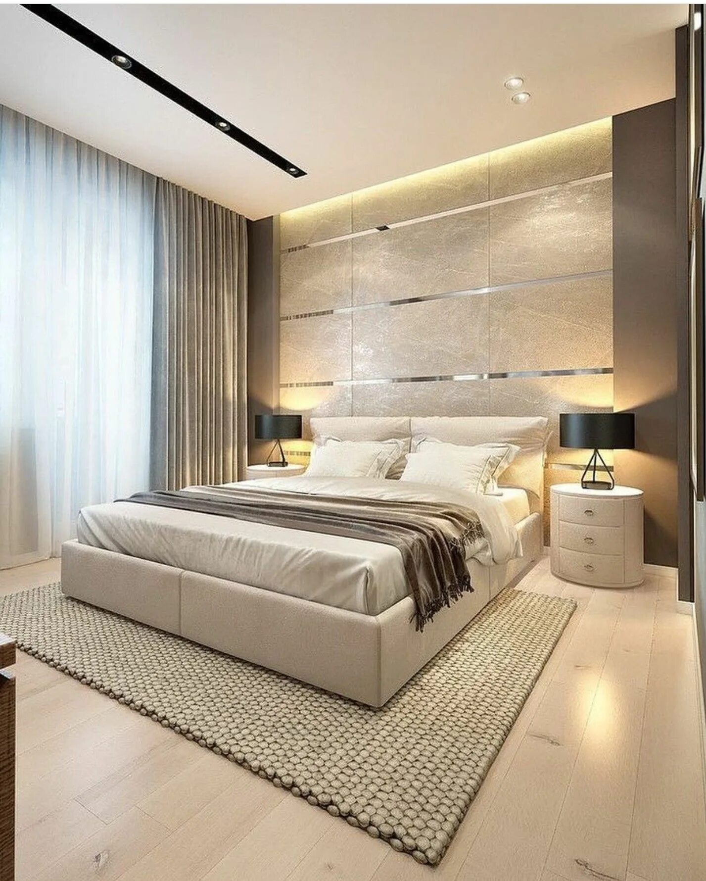 Красивый дизайн спальни в современном стиле фото Pin on Bdrm Luxury bedroom master, Contemporary bedroom design, Bedroom design