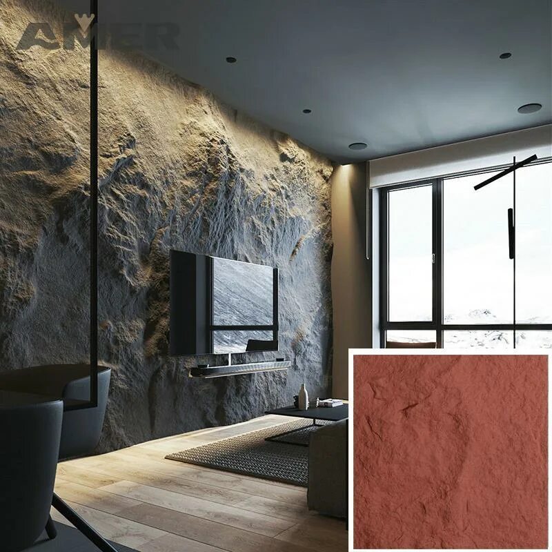 Красивый дизайн стен фото Panel Stone penutup Stone dari Wall polyurethane Stone PU Batu aux - Cina Panel 