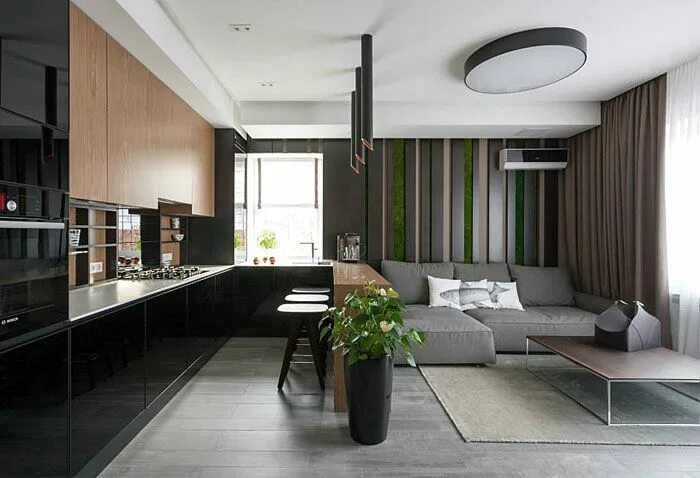 Красивый дизайн студии Fresh Design of Modern Urban Apartment by SVOYA Studio (InteriorZine.com) Landha