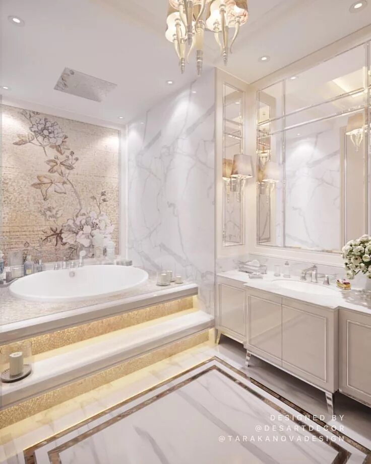Красивый дизайн ванной Сияющий интерьер санузла от команды @desartdecor . Как вам?❤ . Дизайн разработан
