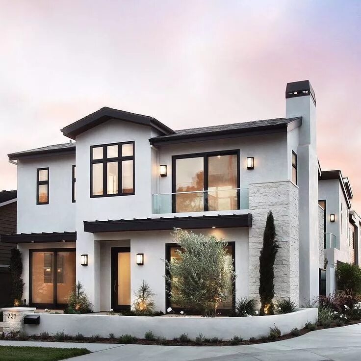 Красивый дом фото снаружи 2 этажный 27+ Modern Farmhouse Exterior Design Ideas for Stylish but Simple Look - Ruang H