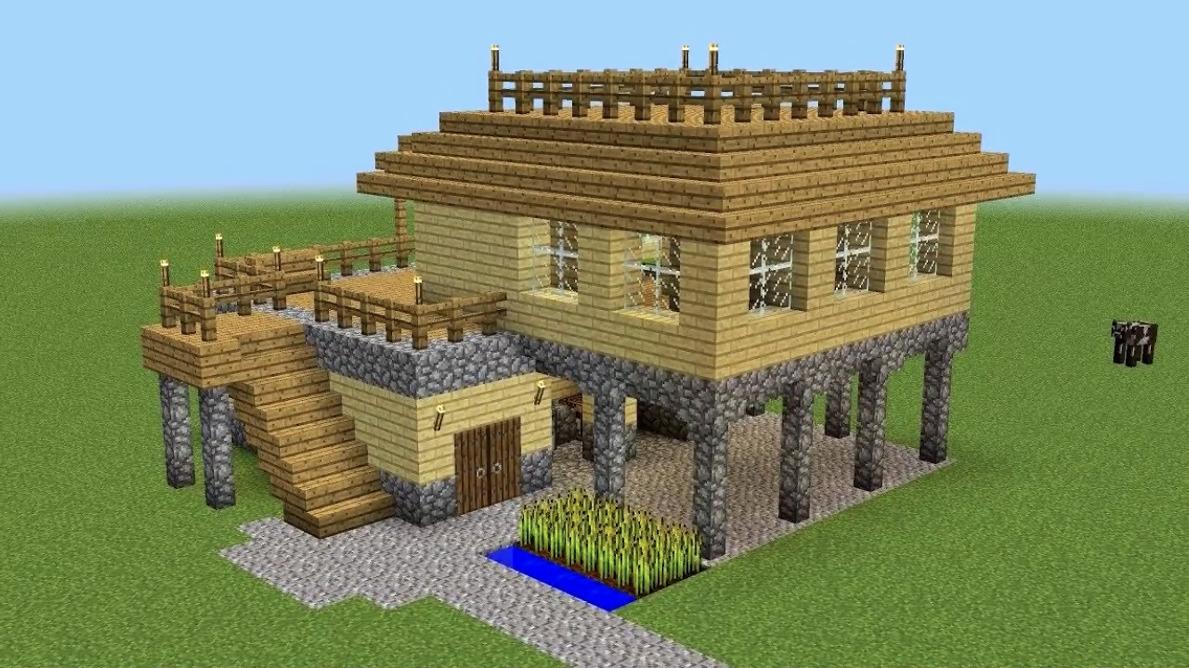 Красивый дом в майнкрафте фото схема Pin on Places Minecraft houses, Minecraft barn, Minecraft buildings