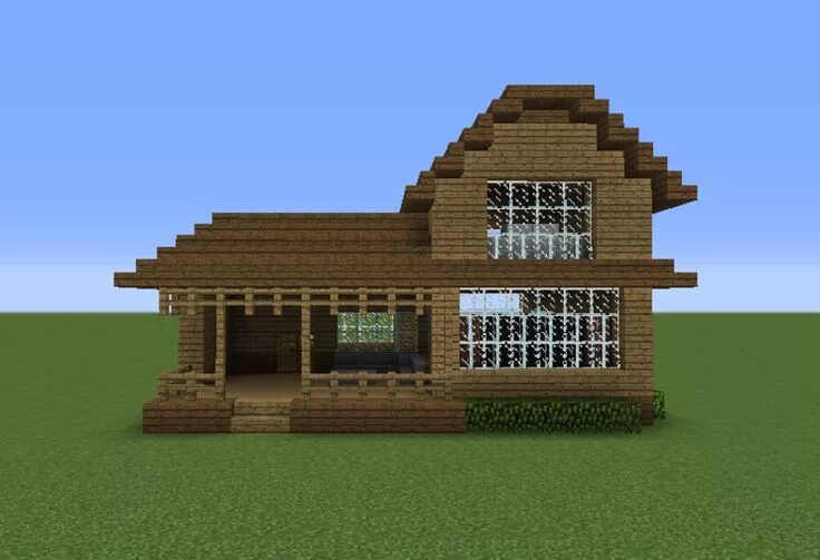 Красивый дом в майнкрафте фото схема Wooden House 16 - GrabCraft - Your number one source for MineCraft buildings, bl