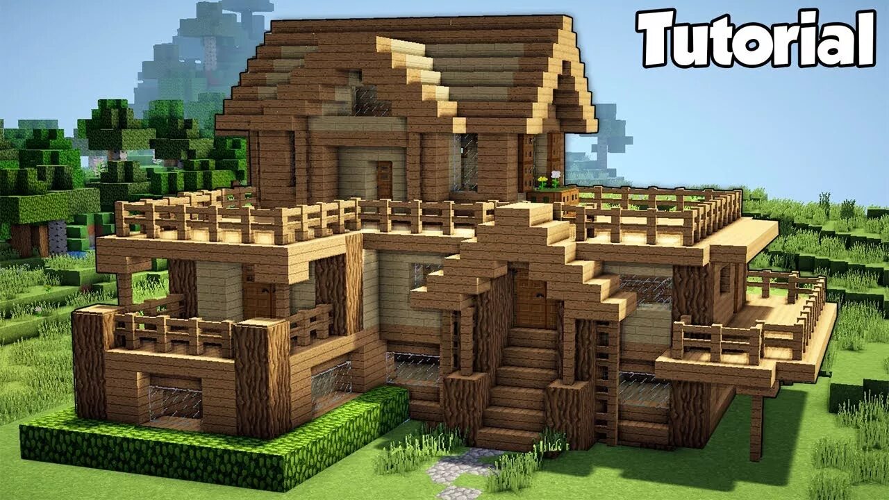 Красивый дом в майнкрафте из дерева схема Minecraft: Starter House Tutorial - How to Build a House in Minecraft (Easy!) - 