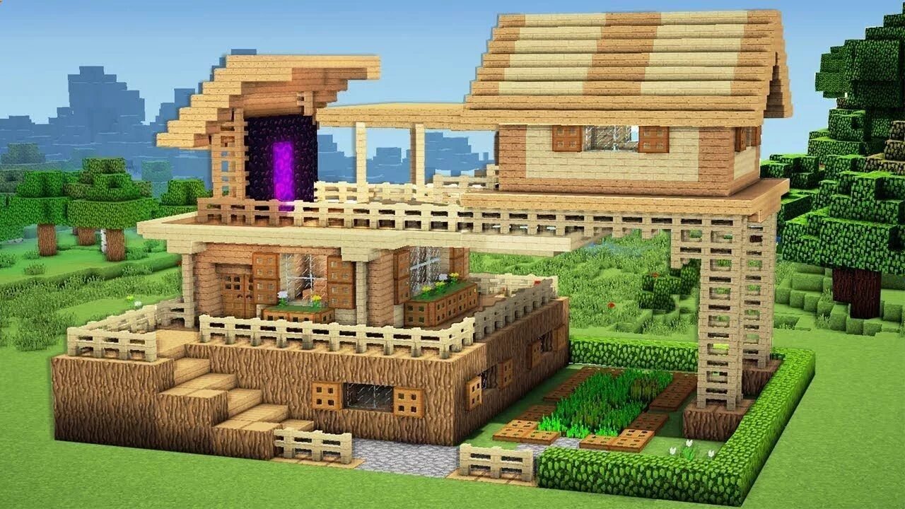 Красивый дом в майнкрафте из дерева схема Pin on Christian Minecraft Server