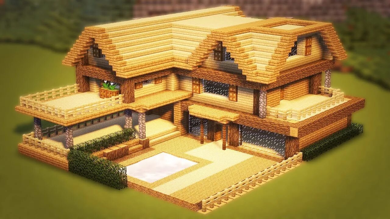 Красивый дом в майнкрафте из дерева схема Большой СТАРТОВЫЙ ДОМ В MINECRAFT! - YouTube