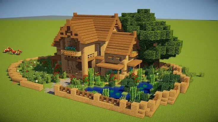 Красивый дом в майнкрафте из дерева схема how to make an awesome garden in minecraft - Google Search Minecraft ps4, Minecr