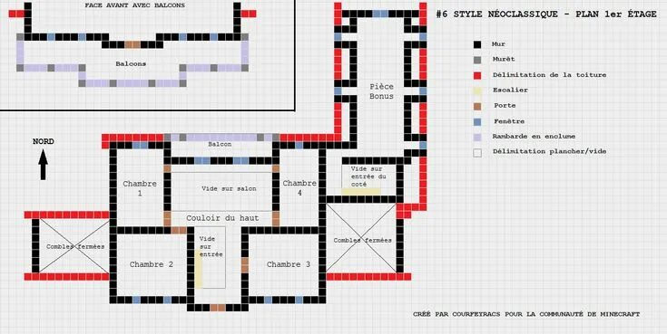 Красивый дом в майнкрафте схема постройки Plan d'un manoir style néoclassique Minecraft-Constructor Minecraft houses bluep