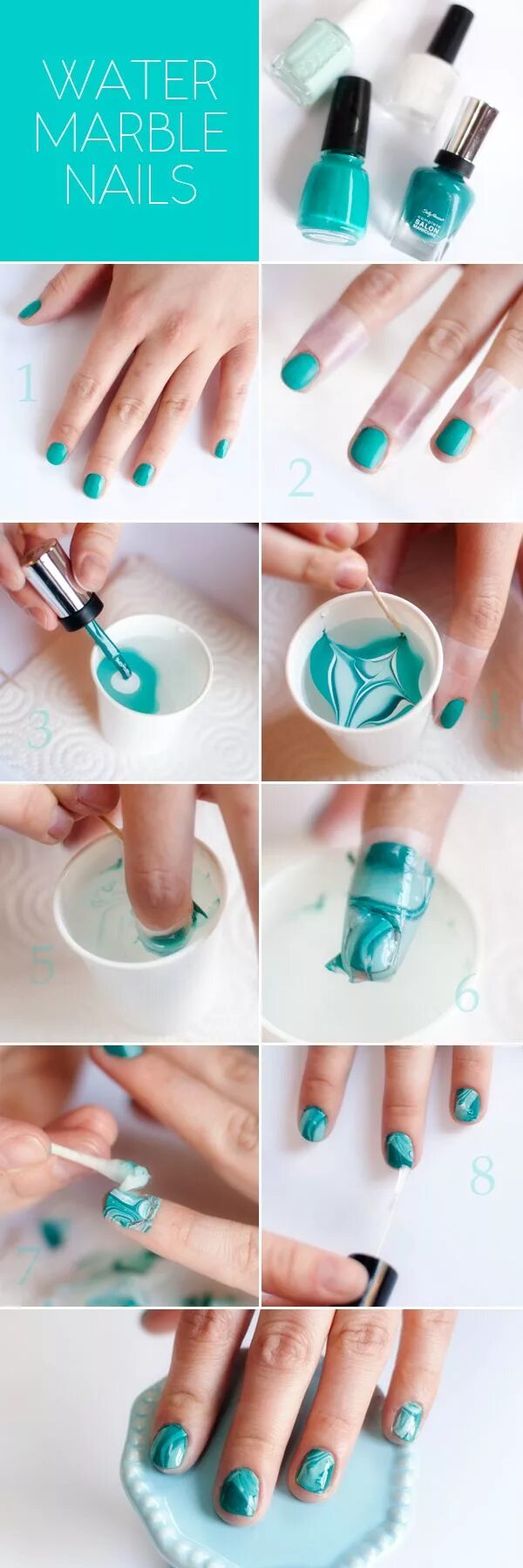 Красивый домашний маникюр water marble nail tutorial Marble nails tutorial, Diy nails, Simple nails