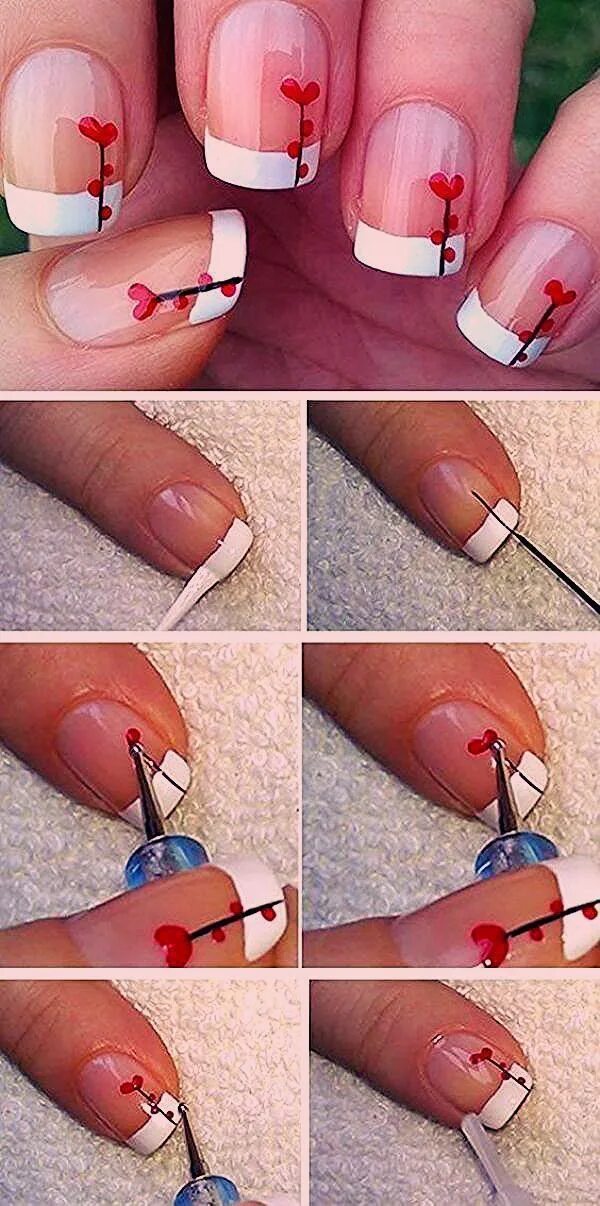 Красивый домашний маникюр Romantic Valentine's Day Nail Art Designs