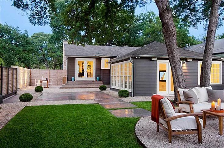 Красивый двор дома фото Image result for modern farmhouse landscaping Modern landscaping, Backyard desig