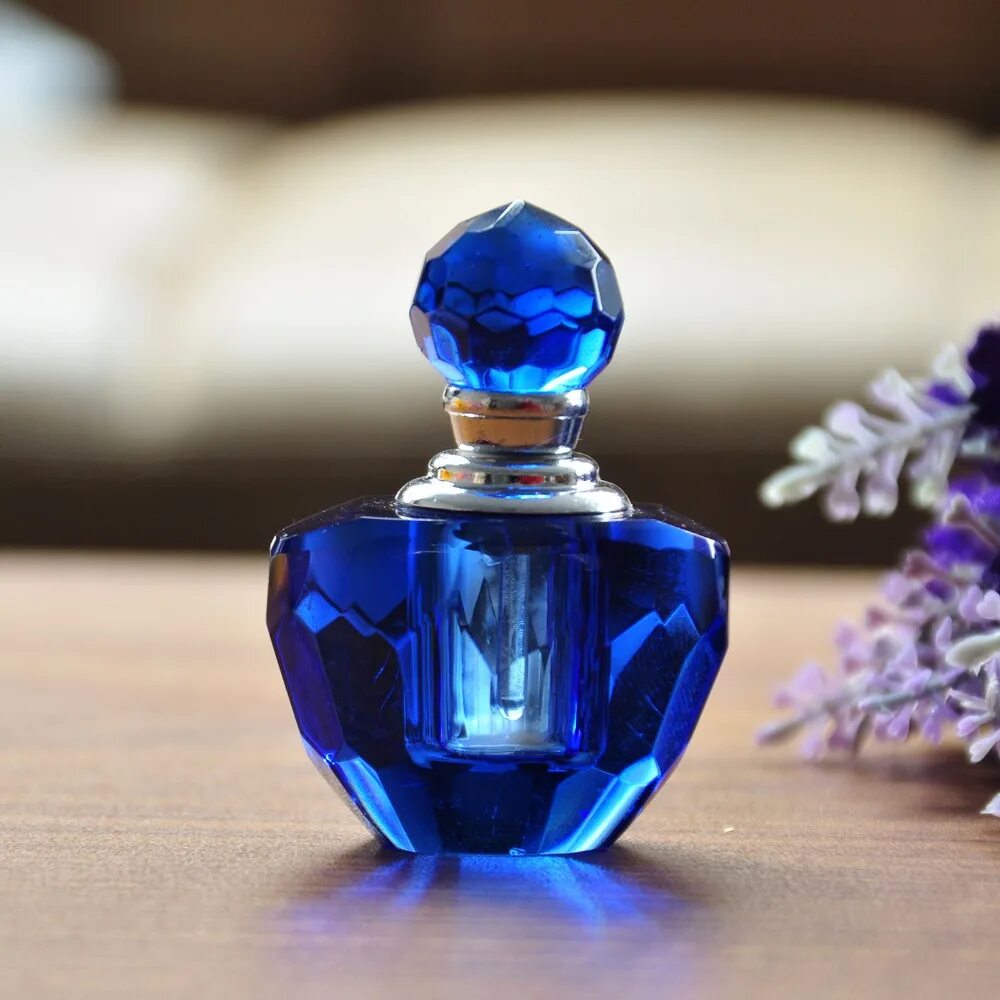Красивый флакон духов фото H&d Blue Vintage Crystal Empty Mini Refillable Perfume Bottle - Refillable Bottl