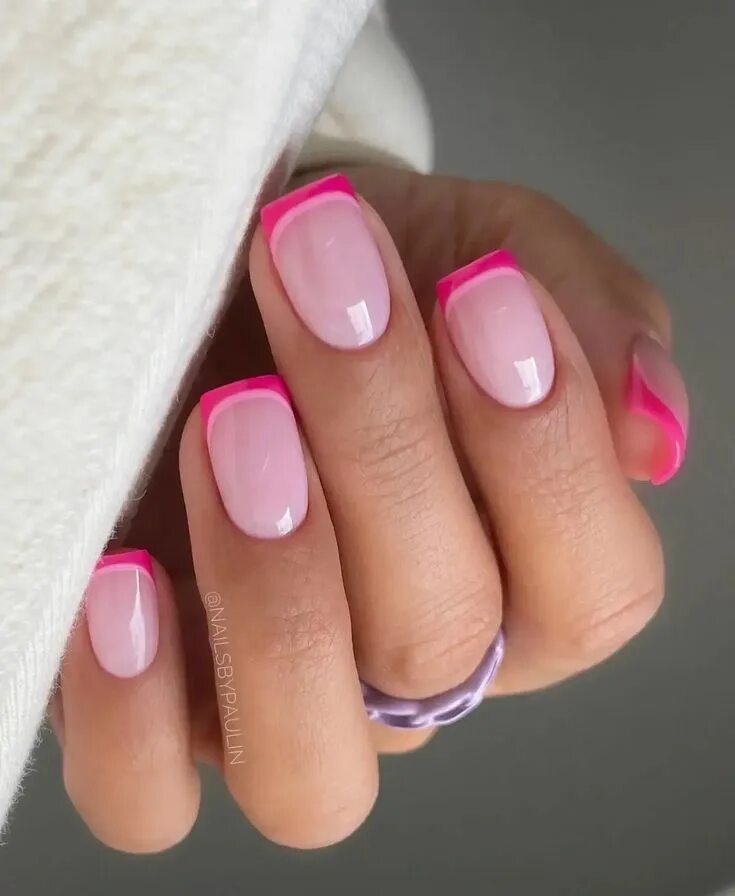 Красивый французский маникюр 2024 40 Trendy French Tip Nails For A Modern Twist On The Classic Pink tip nails, Gel