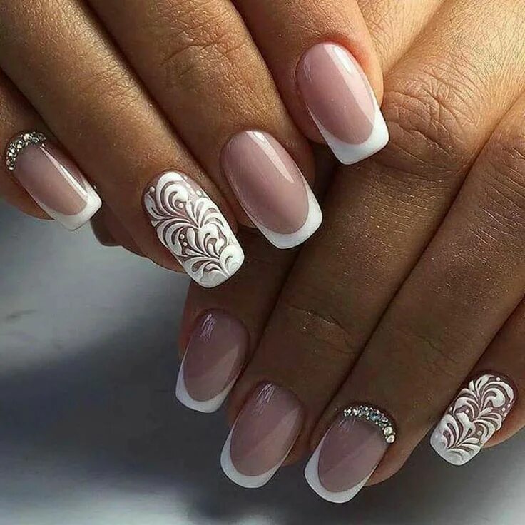 Красивый французский маникюр новинки Loading... Unghie gel, Unghie idee, Unghie sposa