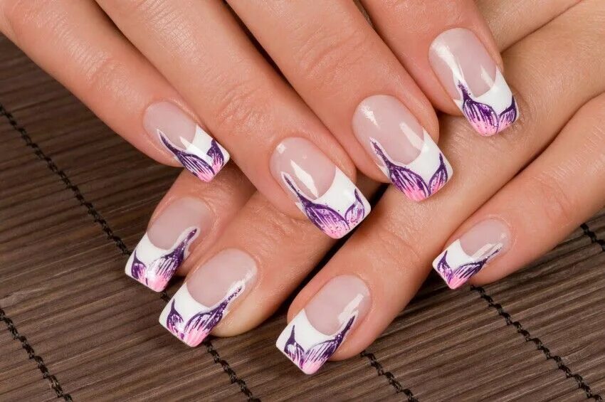 Красивый французский маникюр с рисунками Butterfly french manicure Trendy nail art, French tip nail designs, Nail art des
