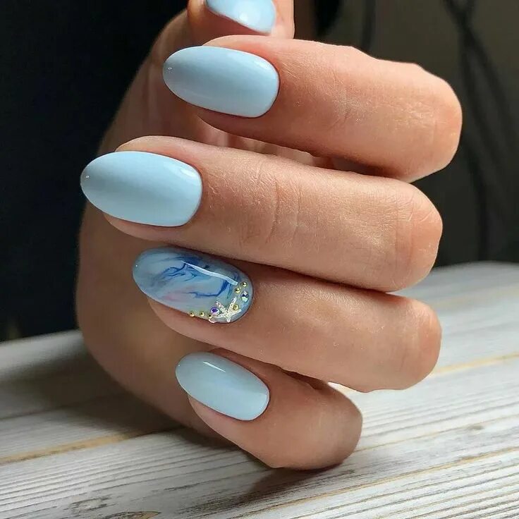 Красивый голубой маникюр 2024 Blue Nails: The Highlight of Fashion Design Summell Blog Гвоздь, Синий маникюр, 