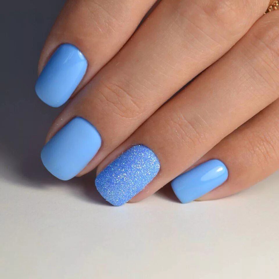 Красивый голубой маникюр Pin on Nailed it! in 2024 Stylish nails, Nail designs, Plain nails
