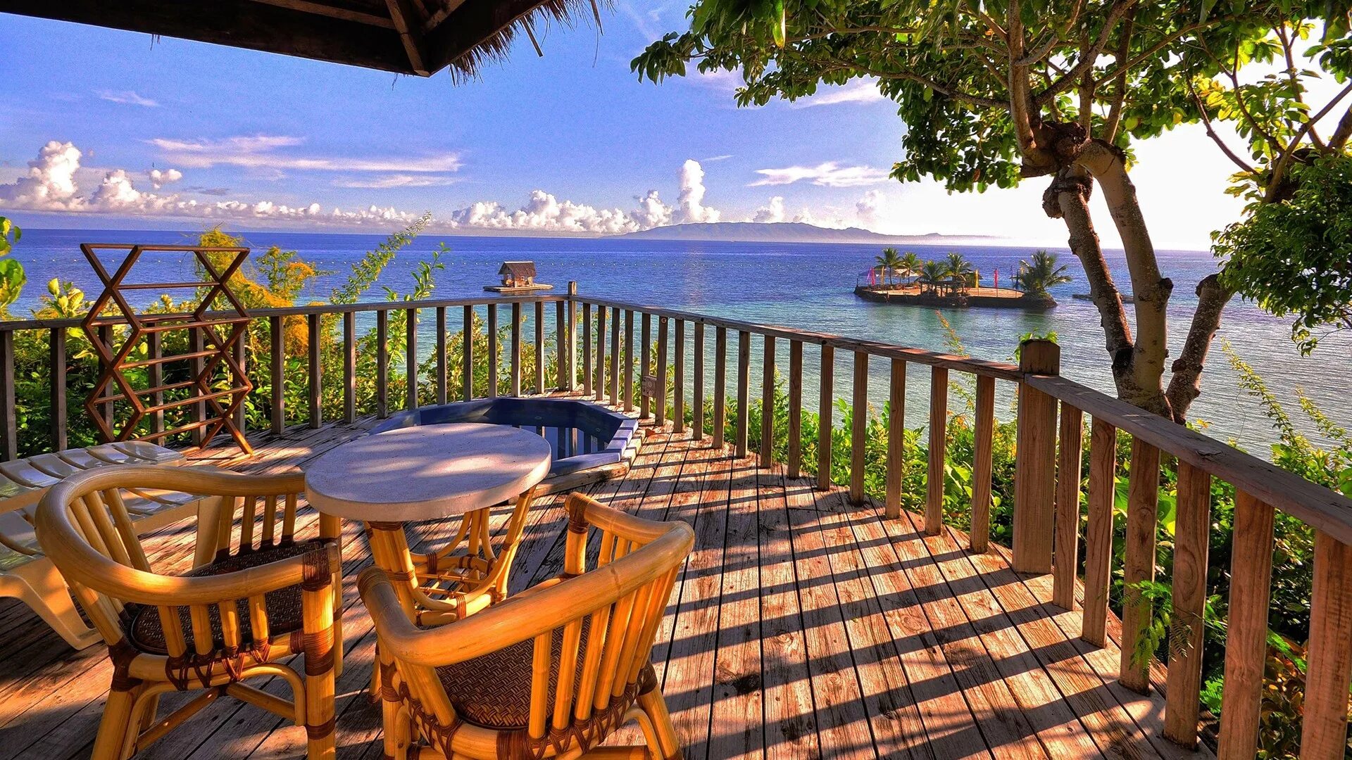 Красивый город красивым морем фото Wallpaper : trees, Pacific Ocean, beach, balcony, resort, Caribbean, cottage, va