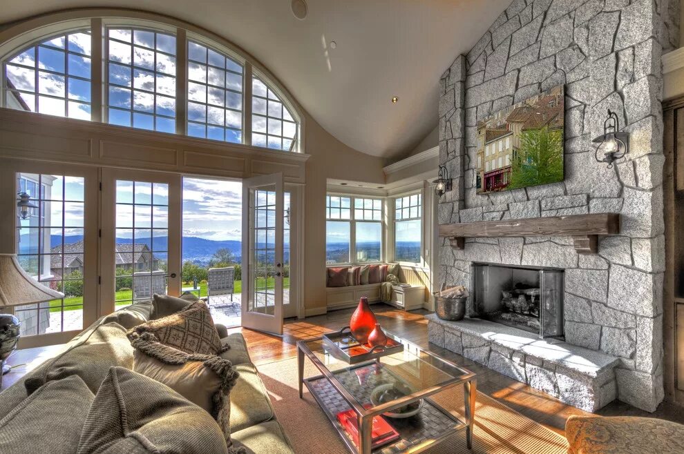 Красивый интерьер большого дома Our top 20 favorite fireplaces - Современный - Гостиная - Сиэтл - от эксперта Ge