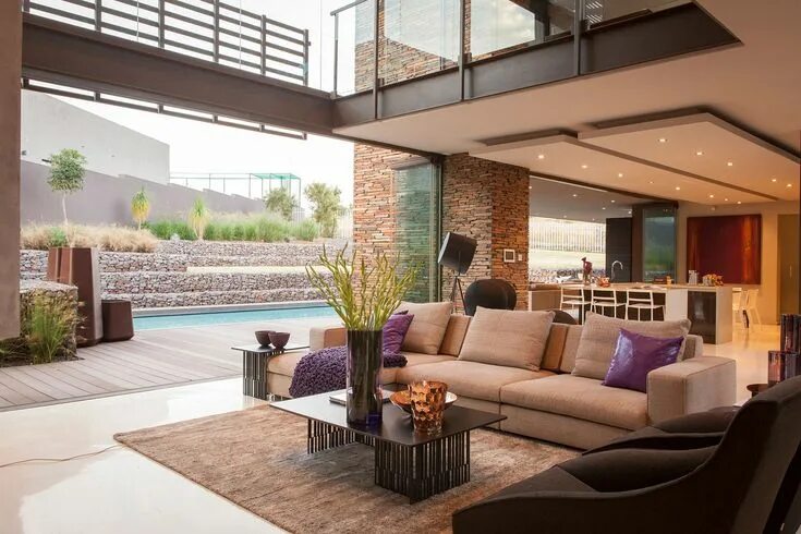 Красивый интерьер частного дома 13central living interior big modern house design on Archinspire.Org Big houses 