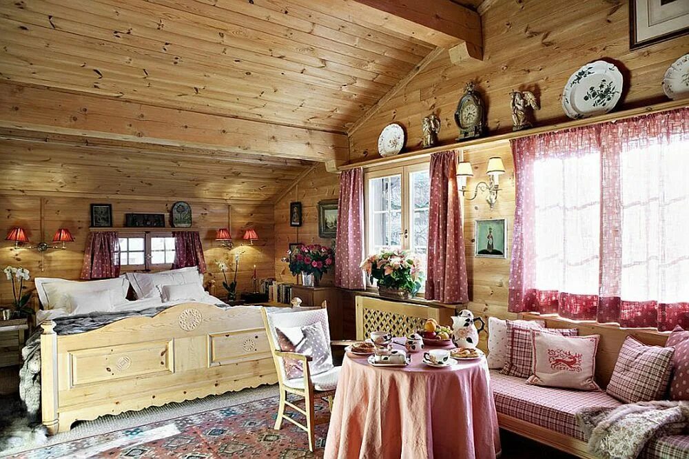 Красивый интерьер дачи Printre cele mai frumoase cabane alpine cu un decor rustic de vis Adela Pârvu - 