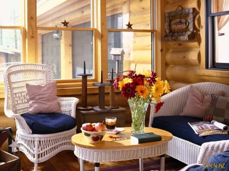 Красивый интерьер дачи интерьеров деревянных домов DM5KMCA Modern living room set, Cottage style interi