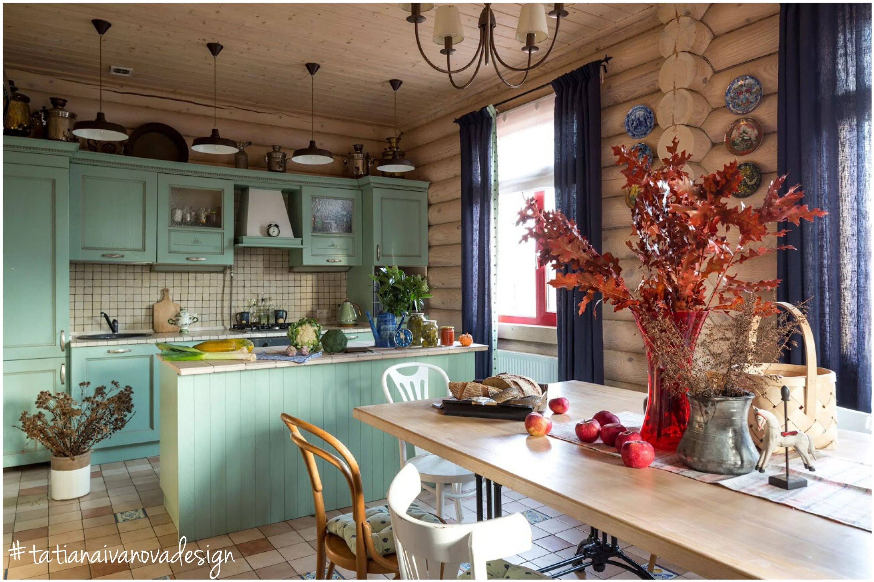Красивый интерьер дачи Interior Design & Decorating for the country house by Tatiana Ivanova Кухня в де