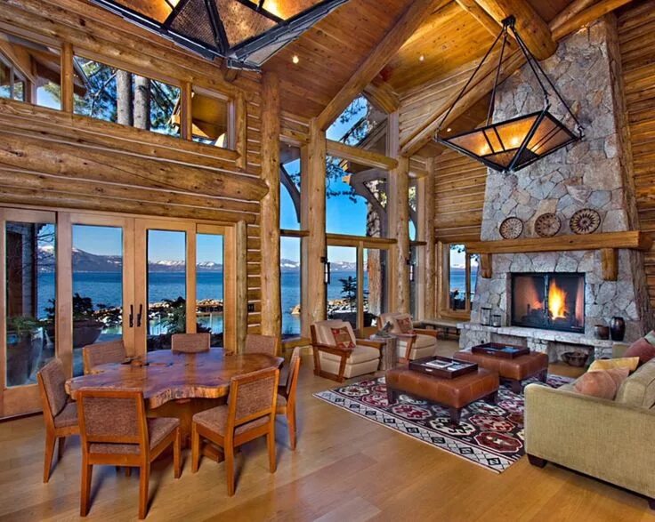 Красивый интерьер деревянных домов Pin on ALiving room Cabin great room, Log cabin living, Great rooms