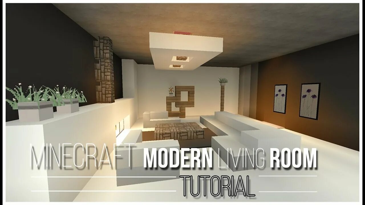 Красивый интерьер дома майнкрафт Minecraft: How To Make Modern Living Room Tutorial - YouTube