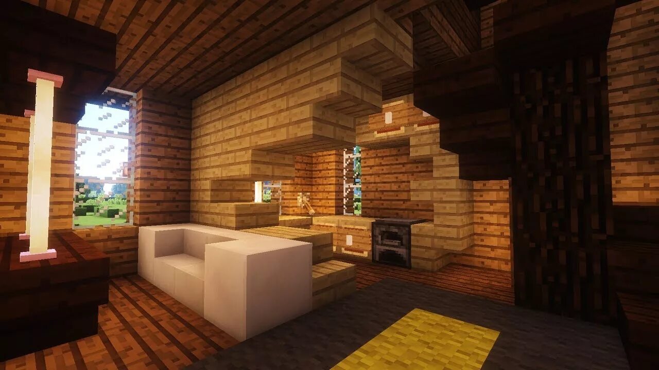 Красивый интерьер дома майнкрафт Обустройка большого дома в Minecraft - YouTube