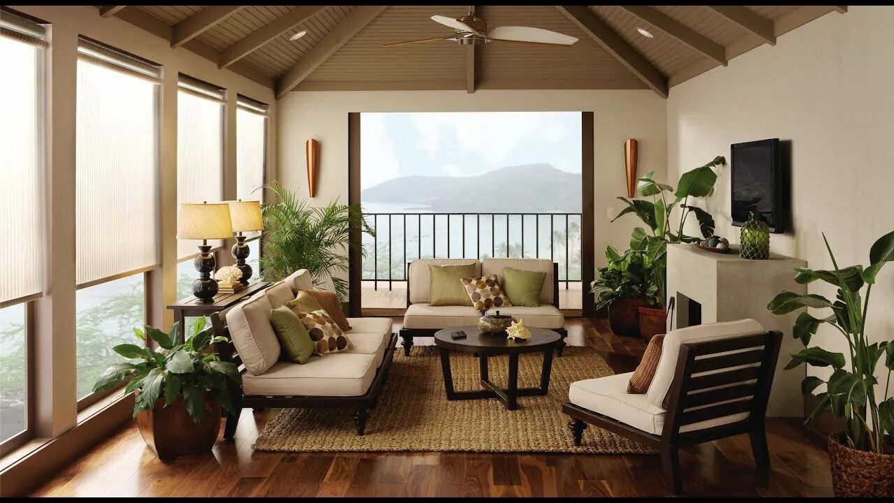 Красивый интерьер дома недорого Living room with access to the terrace - YouTube