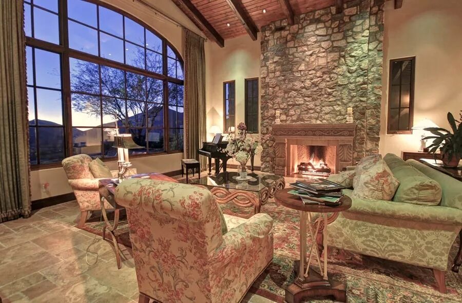 Красивый интерьер домов фото Tuscan Masterpiece in Scottsdale's Desert Mountain Incredible Craftsmanship and 