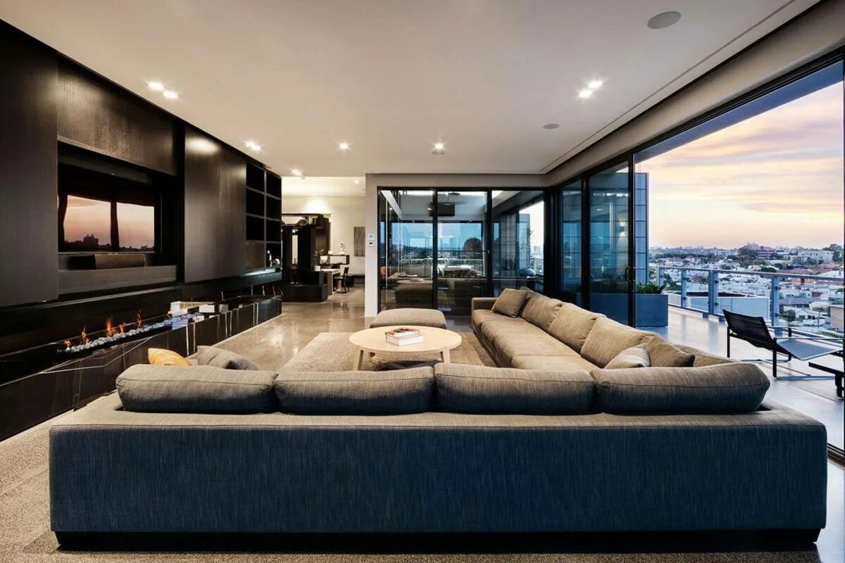 Красивый интерьер фото в современном стиле Woonkamer Penthouse living, Modern living room, Penthouse living room
