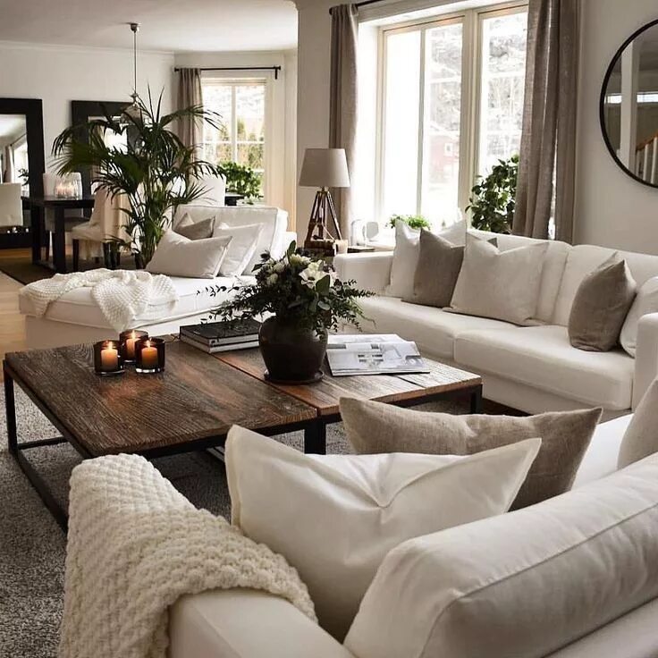 Красивый интерьер гостиной фото Trend Spotlight: Modern Farmhouse Interiors - JESSICA ELIZABETH INTERIORS Farm h