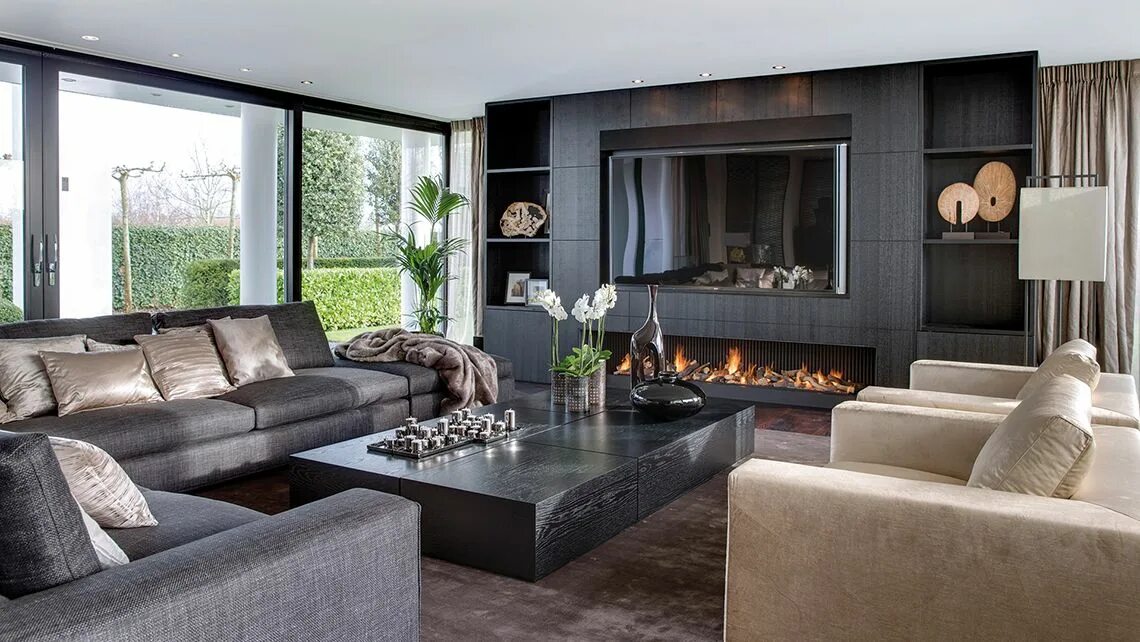 Красивый интерьер гостиной фото в современном interieur design woonkamer Huis interieur, Interieur woonkamer, Interieur ontwer