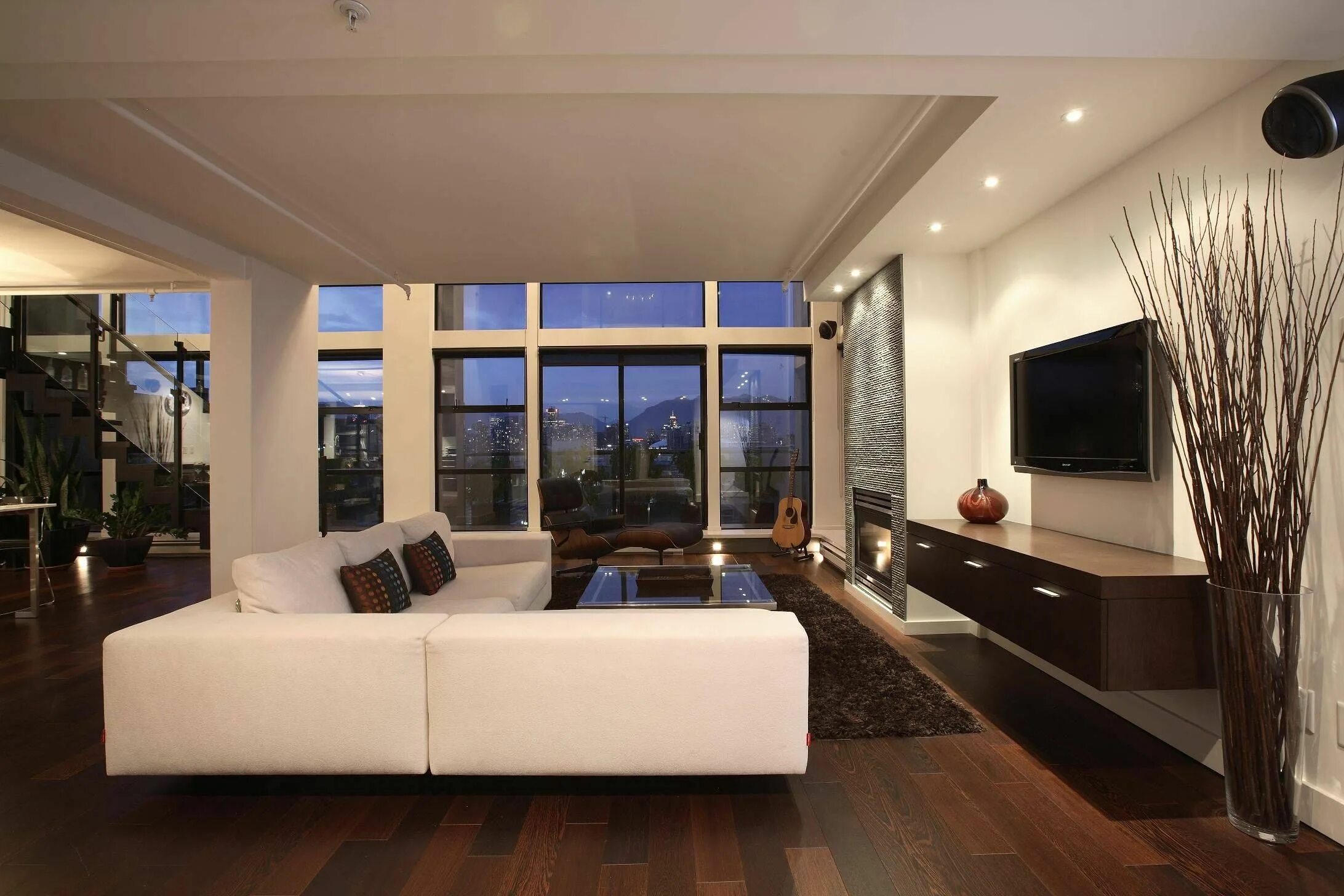 Красивый интерьер гостиной фото в современном Condominium Interior Design Concept Luxury living room, Modern apartment living 