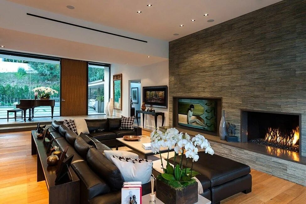 Красивый интерьер гостиной фото в современном Pin on Интересные идеи Luxury homes, Livingroom layout, House design