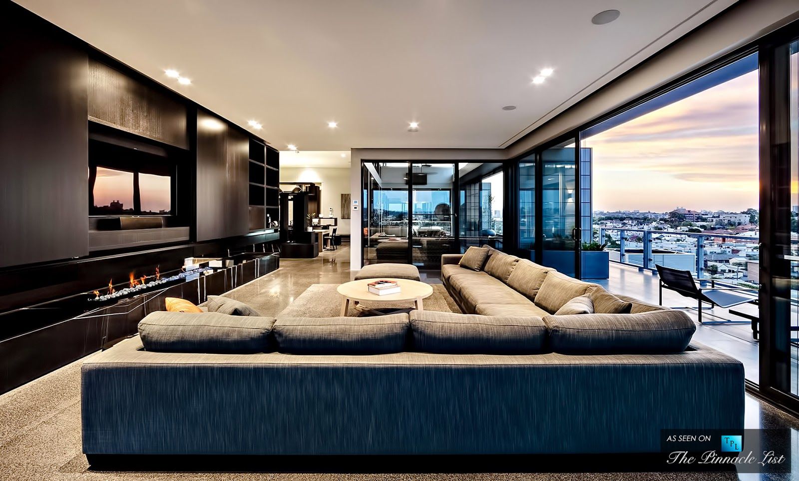 Красивый интерьер гостиной фото в современном BIG Penthouse in Melbourne, Australia Modern living room, Penthouse living, Mode